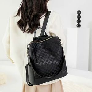 Checkered Multi functional backpack/tote
